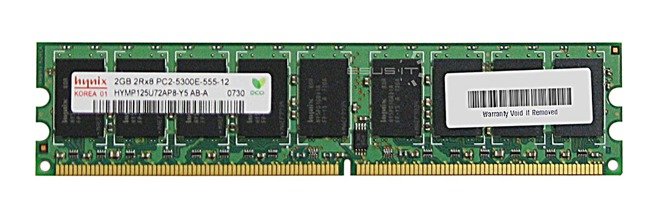 Pamięć RAM 1x 2GB Hynix ECC UNBUFFERED DDR2  667MHz PC2-5300 UDIMM | HYMP125U72AP8-Y5